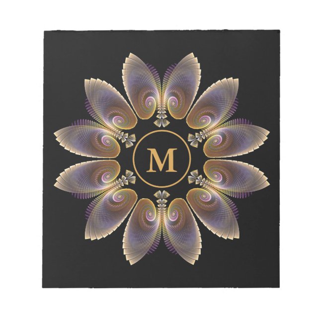 Bloc De Notas Abstract Angel Wings Mandala Fractal Monogram (Frente)