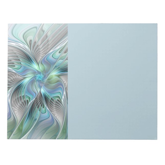 Bloc De Notas Abstract Blue Green Butterfly Fantasy Fractal Art (Frente)