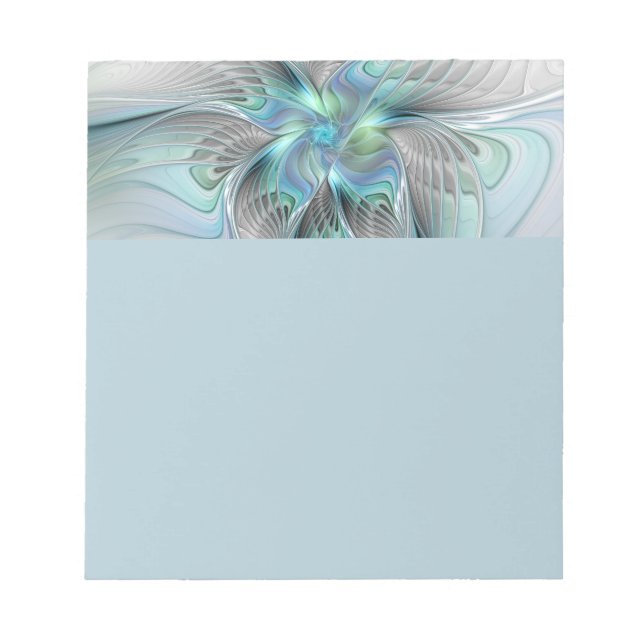 Bloc De Notas Abstract Blue Green Butterfly Fantasy Fractal Art (Frente)