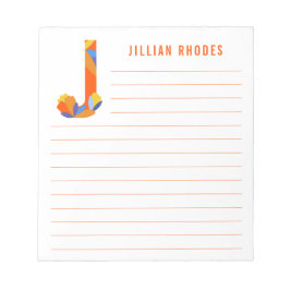 Bloc De Notas Abstract Floral Alphabet Lined