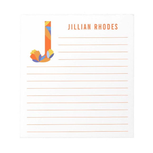 Bloc De Notas Abstract Floral Alphabet Lined (Frente)