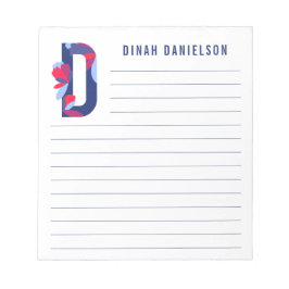 Bloc De Notas Abstract Floral Alphabet Lined