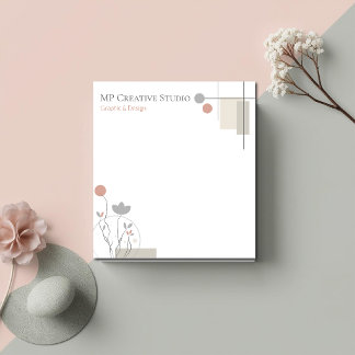 Bloc De Notas Abstract Pastel Design: Modern Florals & Geometry