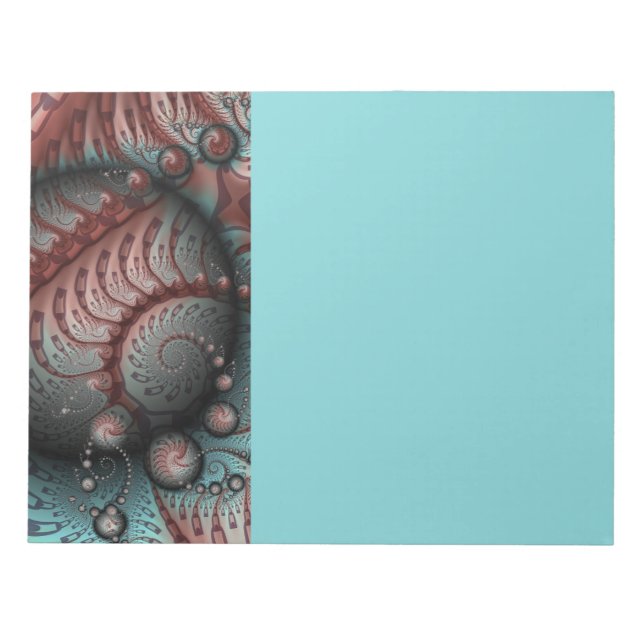 Bloc De Notas Abstract Vivid Fantasy Fractal Art Brown Blue (Frente)