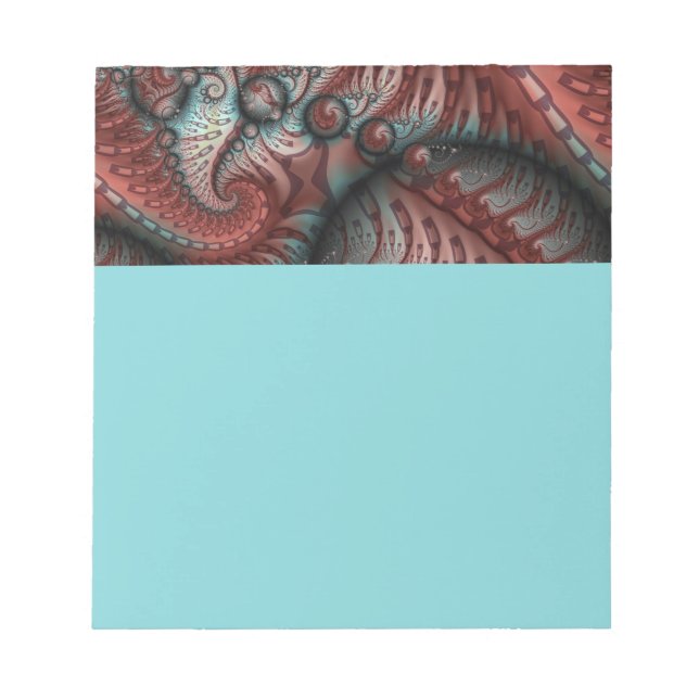 Bloc De Notas Abstract Vivid Fantasy Fractal Art Brown Blue (Frente)