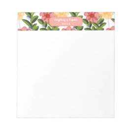 Bloc De Notas Abstract Watercolour Florals Notepad