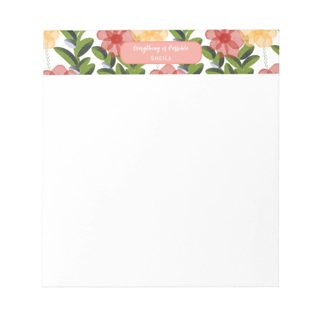 Bloc De Notas Abstract Watercolour Florals Notepad (Frente)