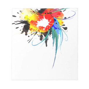 Bloc De Notas Abstract Wild Parrot Paint Splatters