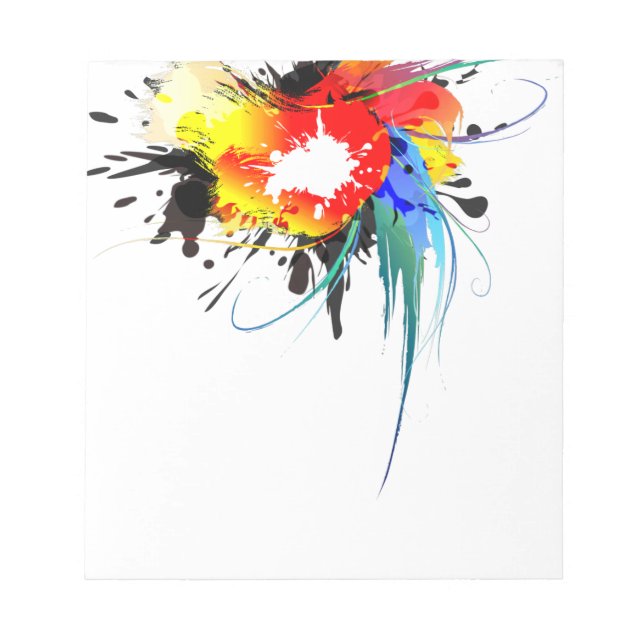 Bloc De Notas Abstract Wild Parrot Paint Splatters (Frente)