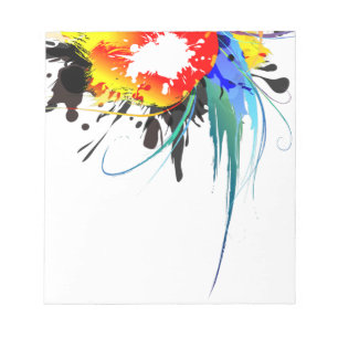 Bloc De Notas Abstract Wild Parrot Paint Splatters