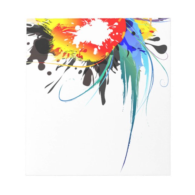 Bloc De Notas Abstract Wild Parrot Paint Splatters (Frente)