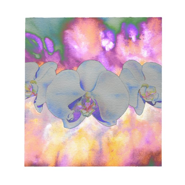 Bloc De Notas Abstracto acuarela orquídeas florales tropicales (Frente)