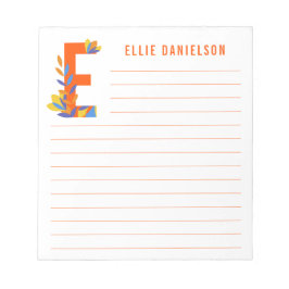 Bloc De Notas Abstracto Alfabeto floral