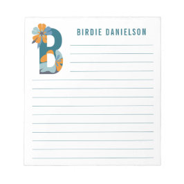 Bloc De Notas Abstracto Alfabeto floral