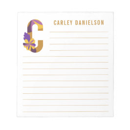 Bloc De Notas Abstracto Alfabeto floral
