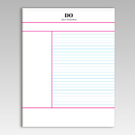 Bloc De Notas Academic School Monogram Name Lecture Notepad