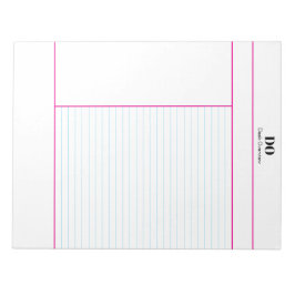 Bloc De Notas Academic School Monogram Name Lecture Notepad