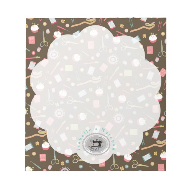 Bloc De Notas Accesorios de coser de amor Gris (Frente)