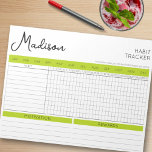 Bloc De Notas Acentos verdes sencillos y simples de seguimiento<br><div class="desc">Cree una lista de hábitos para construir buenos hábitos y un estilo de vida saludable con este rastreador de hábitos cotidianos personalizado, simple y fácil de usar. Personaliza con el nombre y tu propio presupuesto en la parte inferior, o mantiene el presupuesto motivacional actualmente. ¿Cómo funciona? Haz un círculo en...</div>