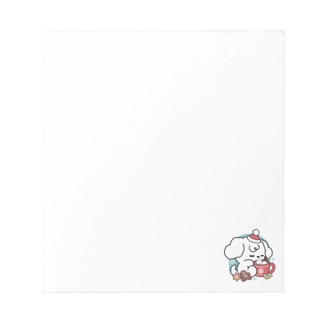 Bloc De Notas Acogedores sueños de cachorro - chocolate caliente (Frente)