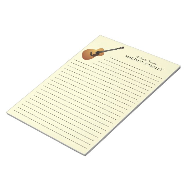 Bloc De Notas Acoustic Guitar Musician Music Teacher (Lado Derecho)
