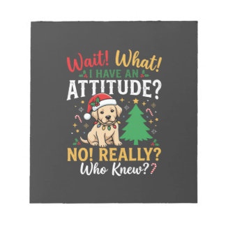 Bloc De Notas Actitud Divertida de Perro en Navidad