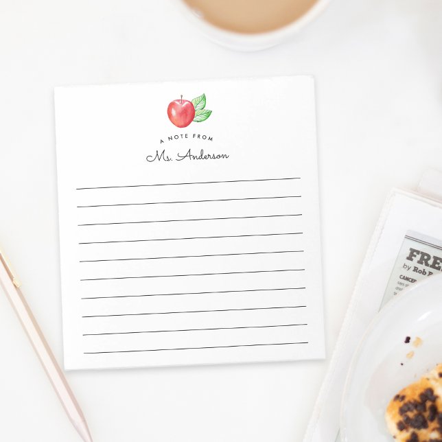 Bloc De Notas Acuarela Apple Note de Teacher Lined Notepad (Subido por el creador)