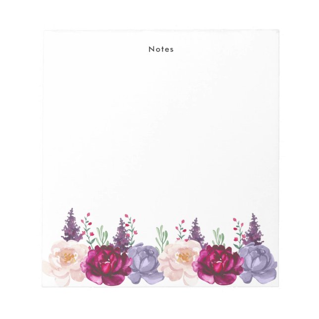 Bloc De Notas Acuarela Autums Blooms Fall Personalizado Notepad (Frente)