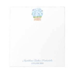 Bloc De Notas Acuarela Azul Costero Hidrangea Elegante Lady