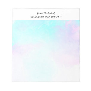 Bloc De Notas Acuarela azul y púrpura abstracta moderna