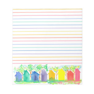 Bloc De Notas Acuarela Casas de Casas de Algodón Arcoiris Llenad
