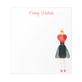 Bloc De Notas Acuarela Chica de moda Notepad