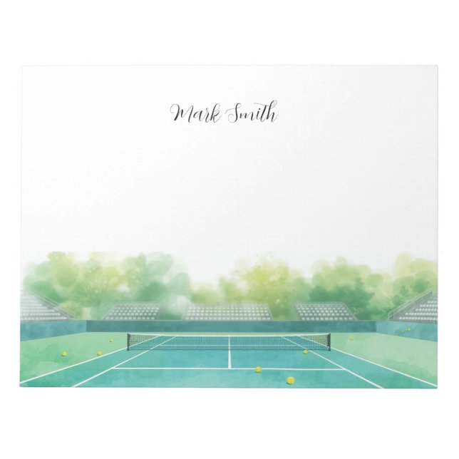 Bloc De Notas Acuarela de cancha de tenis (Frente)