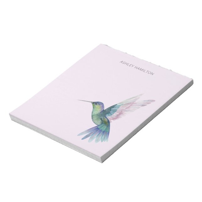 Bloc De Notas Acuarela de colibrí personalizada (Lado Izquierdo)