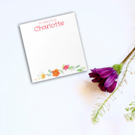 Bloc De Notas Acuarela de flor silvestre Rustic Country naranja