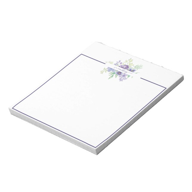 Bloc De Notas Acuarela de Lilac floral personalizada (Lado Izquierdo)
