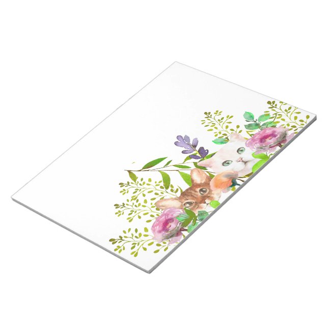 Bloc De Notas Acuarela De Los Gatos De Peeking (Lado Derecho)