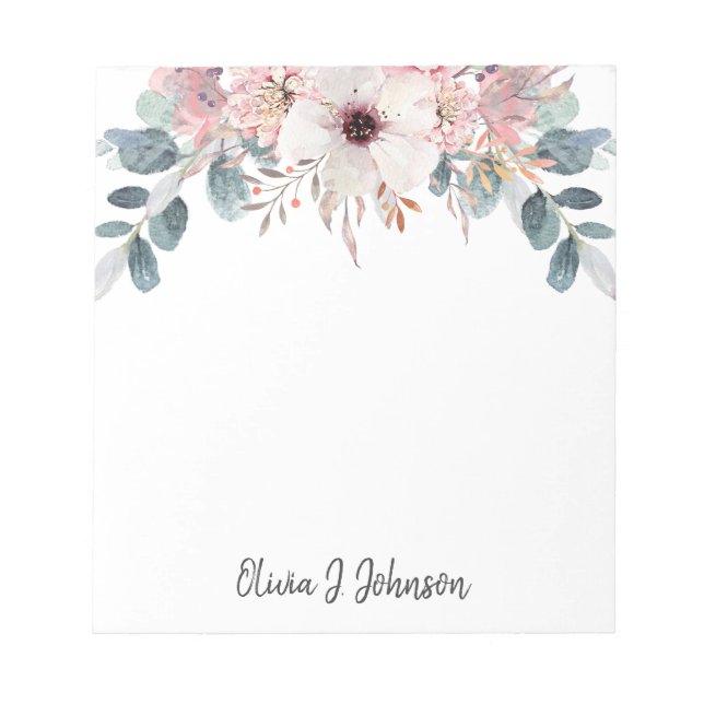 Bloc De Notas Acuarela Eucalyptus Notepad Floral (Frente)