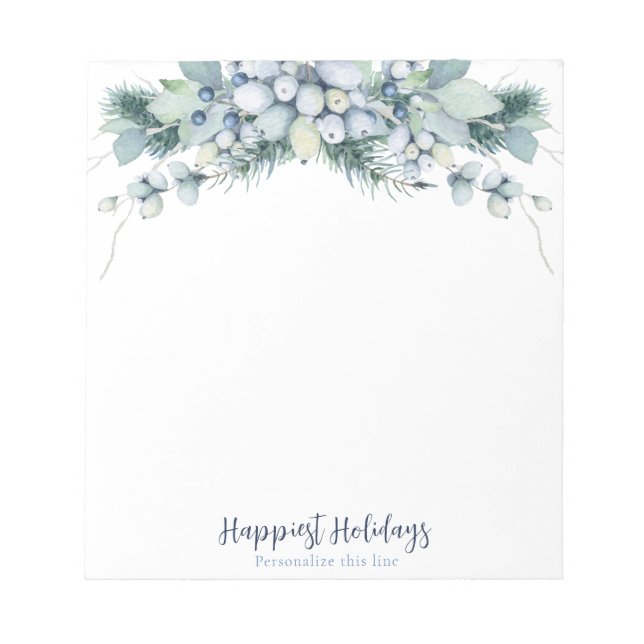 Bloc De Notas Acuarela Floral Boho de Invierno Personalizada (Frente)