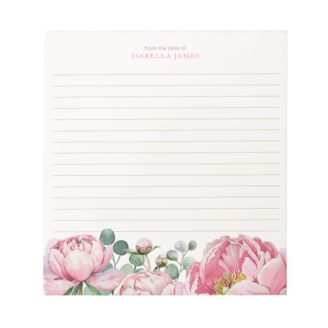 Bloc De Notas Acuarela floral Eucalyptus Greeneration Personaliz (Frente)