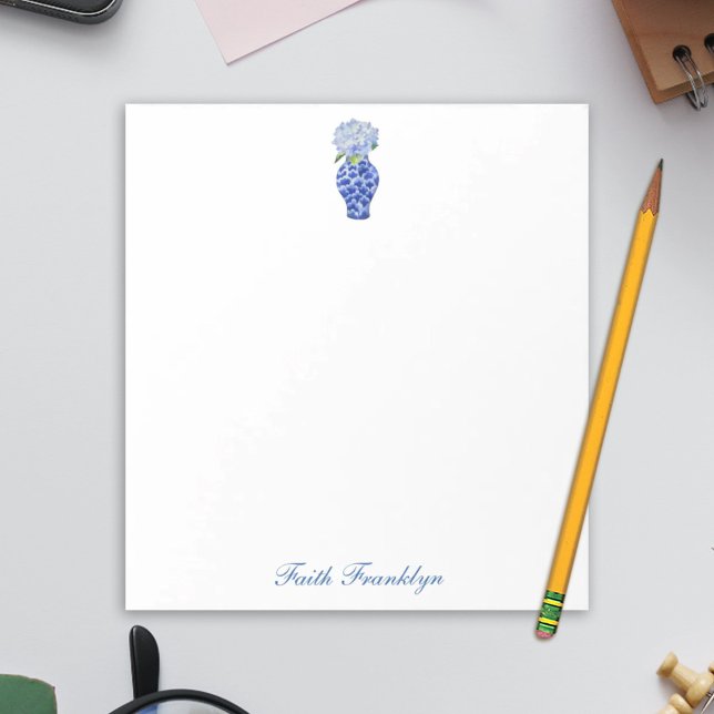 Bloc De Notas Acuarela Ginger Jar personalizada Hydrangea (Subido por el creador)