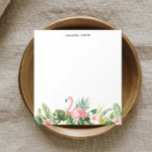 Bloc De Notas Acuarela Hoja tropical Flamingo Personalizado Note<br><div class="desc">Acuarela Hoja tropical Flamingo Personalizado Notepad</div>