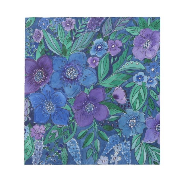 Bloc De Notas Acuarela, jardín de flores (Frente)