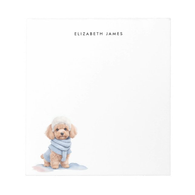 Bloc De Notas Acuarela Minoritaria Apricot Poodle Perro Cachorro (Frente)