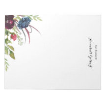 Acuarela moderna floral verde azul burgundy