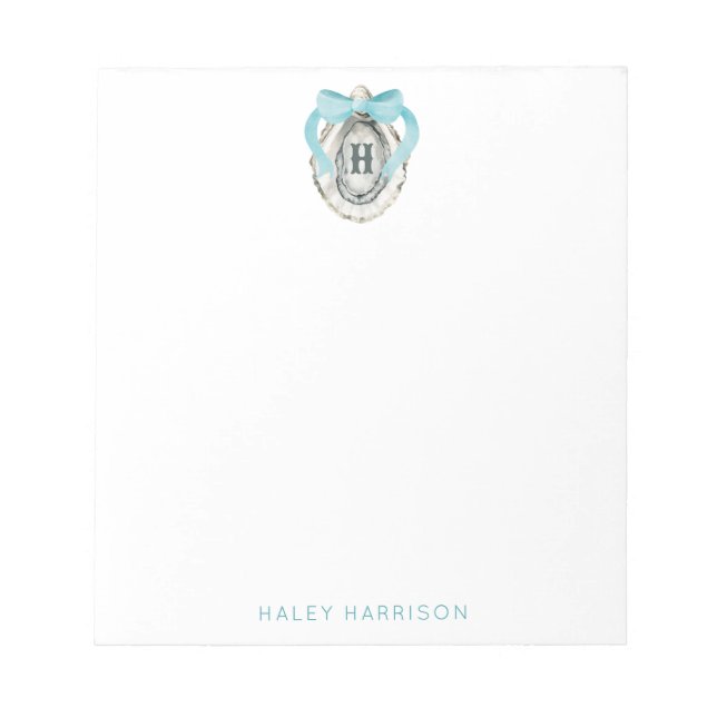 Bloc De Notas Acuarela Monograma Ostión de Oso Azul Costero (Frente)