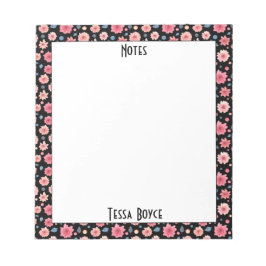 Bloc De Notas Acuarela Monogramada Floral Cute Girly Feminine