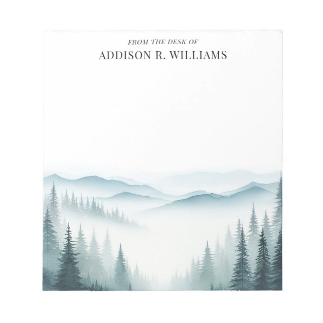 Bloc De Notas Acuarela Montañas Misteriosas De La Mesa De (Frente)