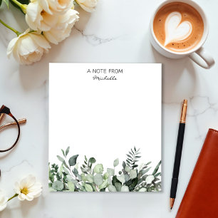 Bloc De Notas Acuarela Personalizado moderna Eucalyptus Greenery