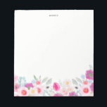 Bloc De Notas Acuarela Pink y Purple Anemones Garland Floral<br><div class="desc">Acuarela Pink y Purple Anemones Garland Notepad Floral. Notepad colorida y caprichosa con anémonas de color rosa,  rubor y morado con acentos eucaliptos. Será un acento femenino perfecto para tu oficina.</div>